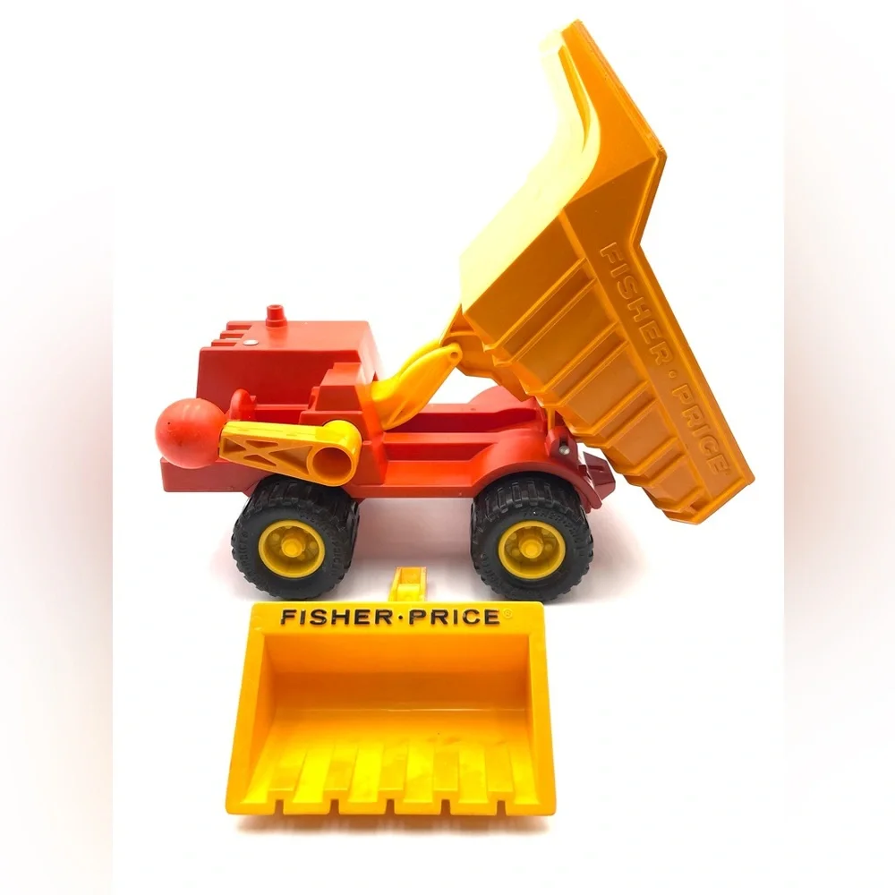 Vintage 1970s Fisher-Price Husky Helpers 302 Toy Dump Truck